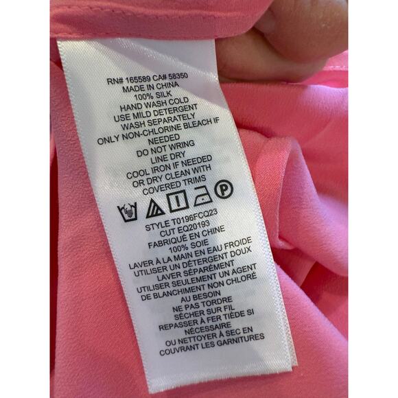 Equipment Femme OTY Oversized Silk Button Up Shirt Pink S - Picture 9 of 9